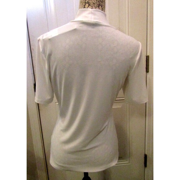 Frank Lyman Montreal Top NWT Off White Short Sleeve Mock Neck Womens Size 8 - Picture 3 of 8